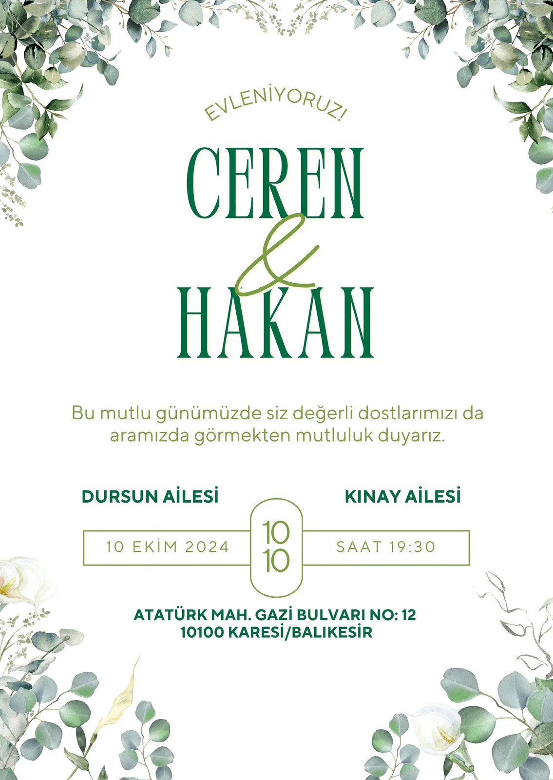 Modern Davetiye Modeli #22