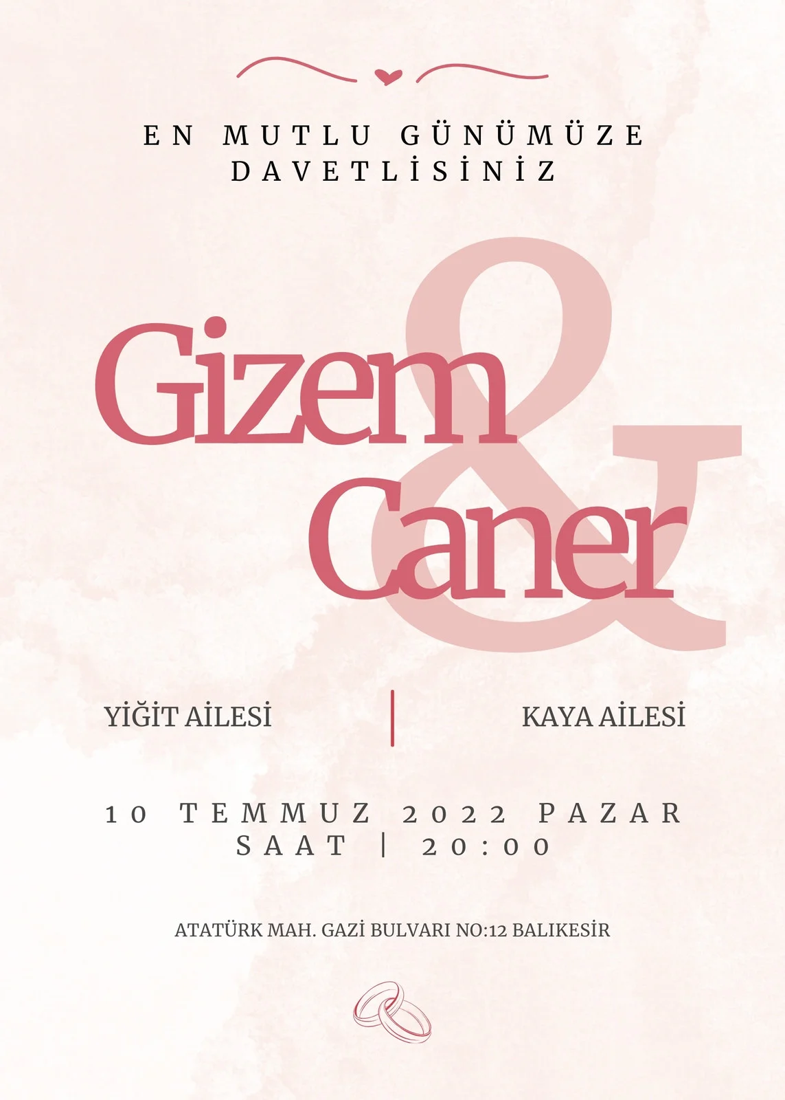 Sade Davetiye Modeli #230