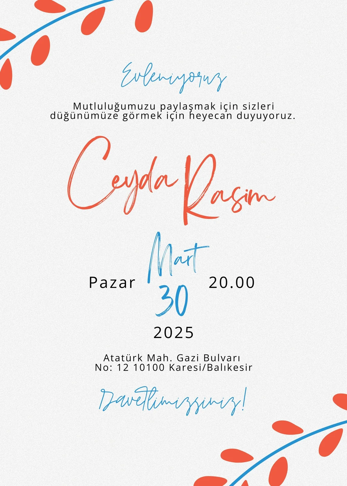 Davetiye Modeli #137