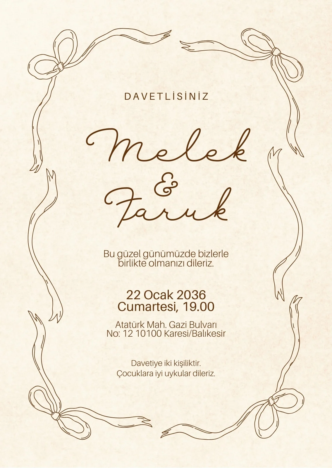 Modern Davetiye Modeli #63