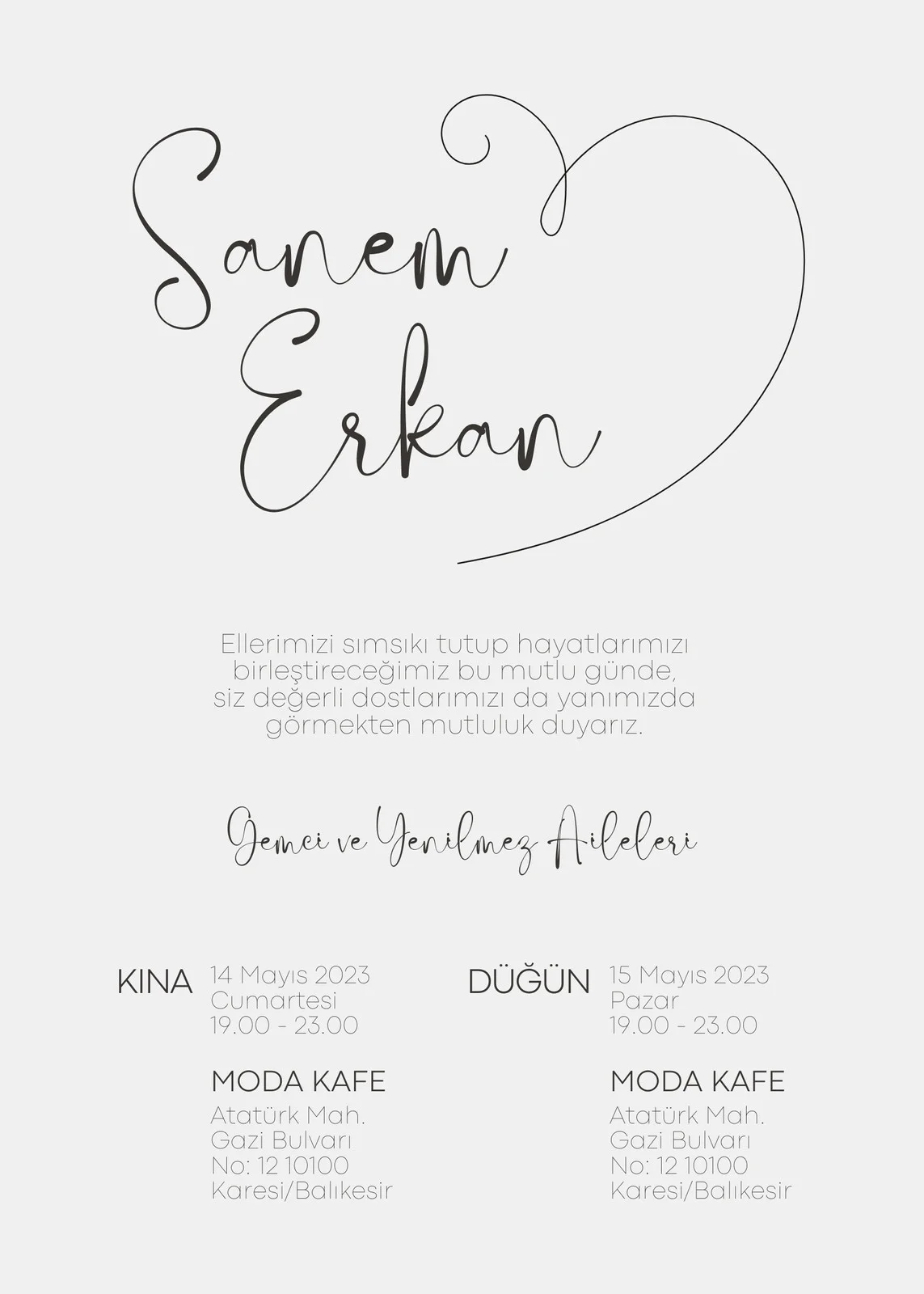 Modern Davetiye Modeli #84