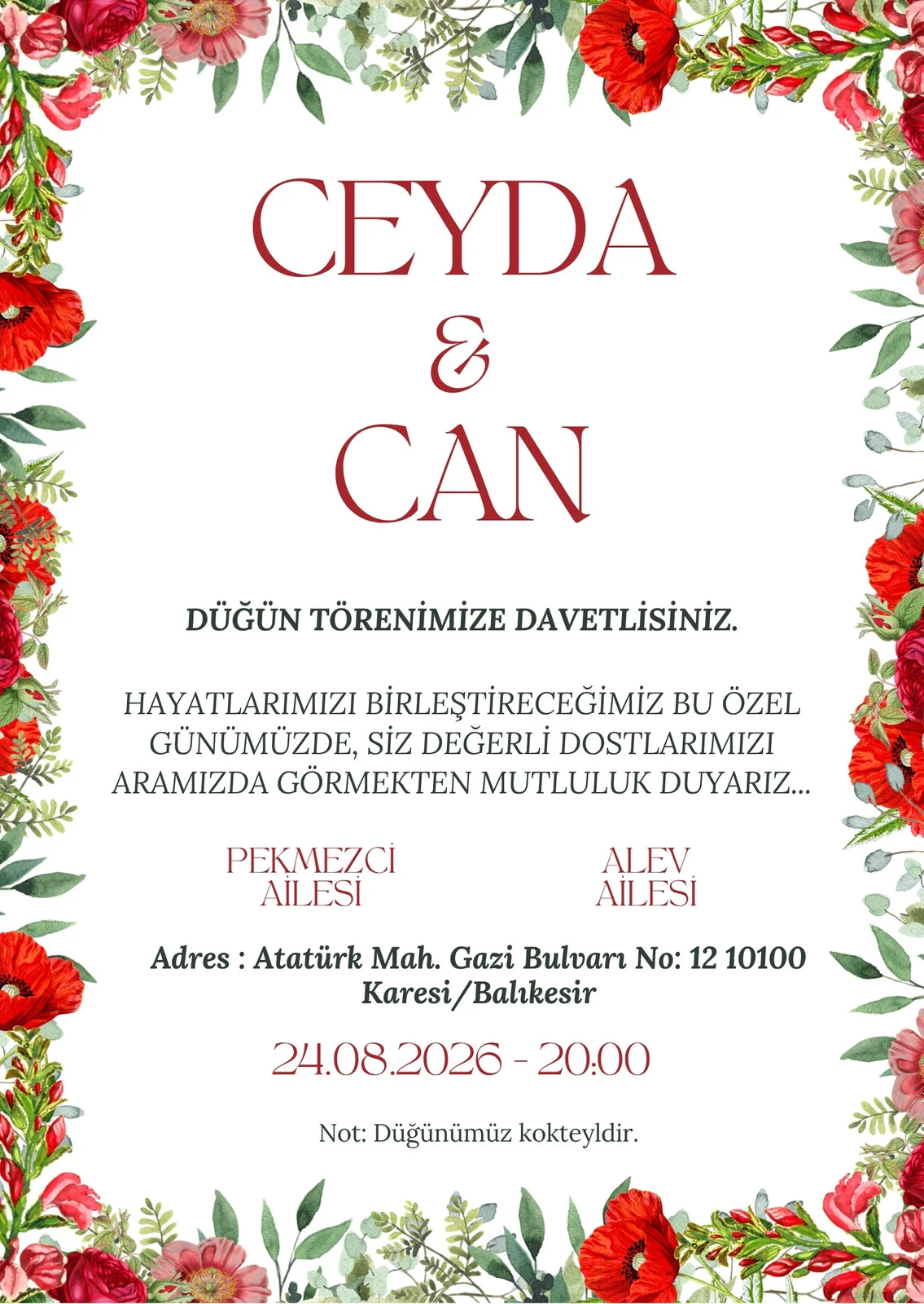 Davetiye Modeli #127