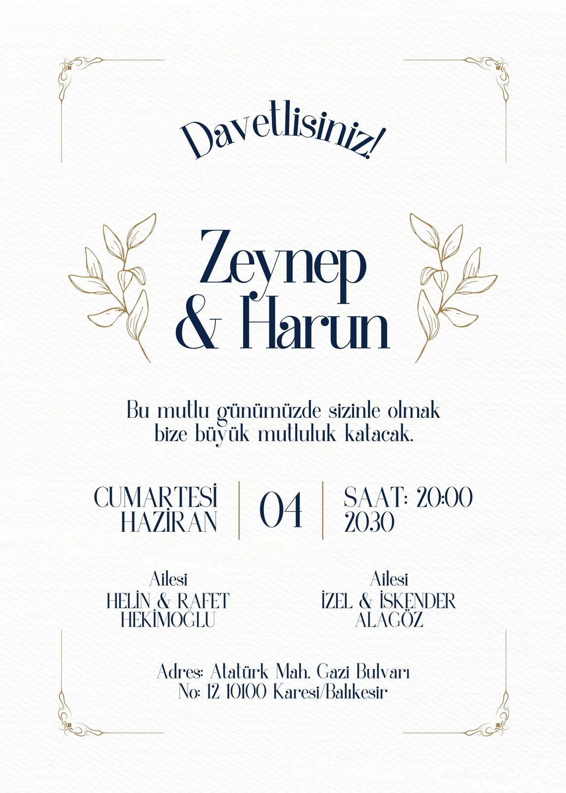 Davetiye Modeli #160